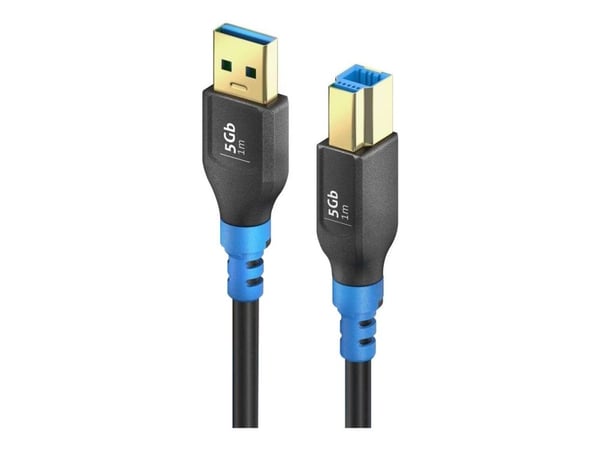 PureLink FI-U300-010-PCK, 1 m, USB A, USB B, USB 3.2 Gen 1 (3.1 Gen 1), 5 Gbit/sek, musta, sininen