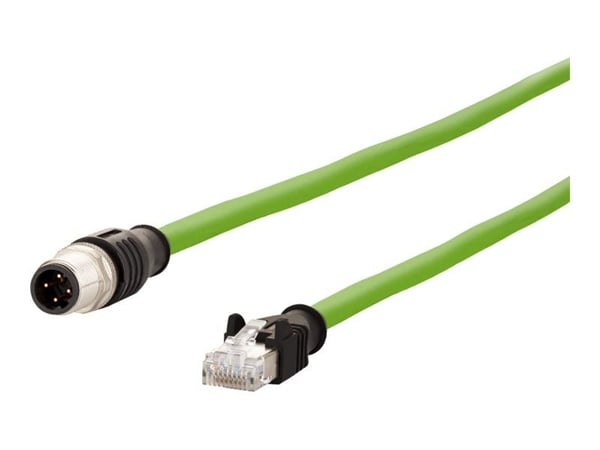 METZ CONNECT 142M4D15010, 1 m, Cat5e, S/UTP (STP), RJ-45, M12, Vihreä