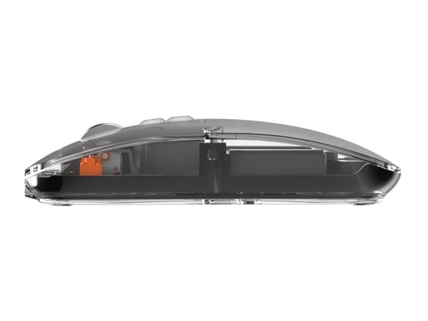 XtremeMac - Mus - ergonomisk - multienhet - trådløs - 2.4 GHz, Bluetooth - USB trådløs mottaker - gjennomsiktig