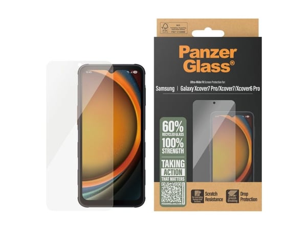 PanzerGlass ® Screen Protector Samsung Galaxy Xcover7 Pro | Xcover7 | Xcover6 Pro | Ultra-Wide Fit, Samsung, Samsung - Galaxy XCover7 Pro 5G, Samsu...