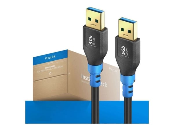 PureLink FI-U310-005-PCK, 0,5 m, USB A, USB A, USB 3.2 Gen 1 (3.1 Gen 1), 5 Gbit/sek, musta, sininen