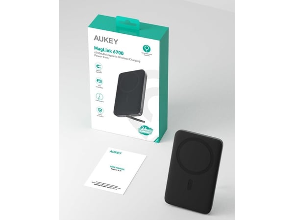 Aukey Magnetic Powerbank Aukey PB-MS01, 6700mAh, 15W (svart)