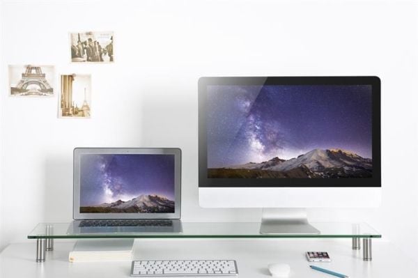 Gembird MS-TABLE-GL-01 Lasinen monitoriteline, suuri (MS-TABLE-GL-01)