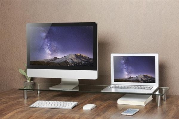 Gembird MS-TABLE-GL-01 Lasinen monitoriteline, suuri (MS-TABLE-GL-01)
