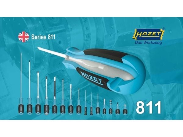 Hazet 811-25 Skruvmejsel med tandning för verkstad Bladbredd: 2,5 mm Bladlängd: 75 mm