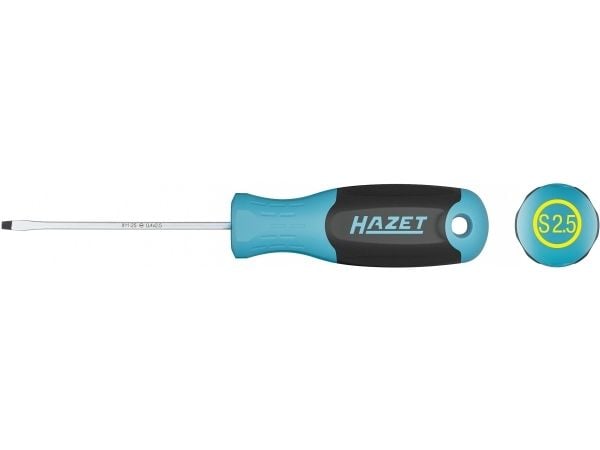 Hazet 811-25 Skruvmejsel med tandning för verkstad Bladbredd: 2,5 mm Bladlängd: 75 mm