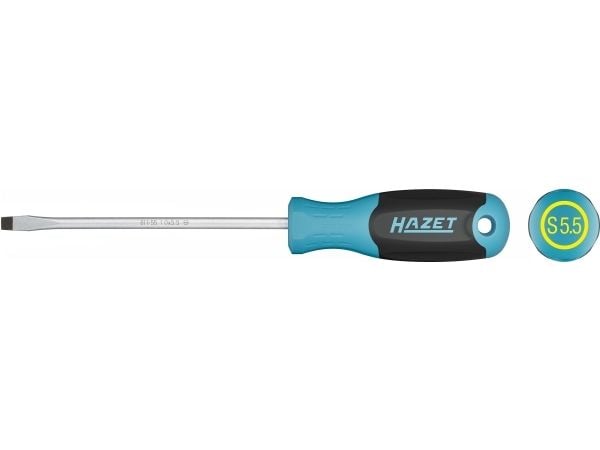 Hazet 811-55 Skårskruvmejsel för verkstad Bladbredd: 5,5 mm Bladlängd: 125 mm
