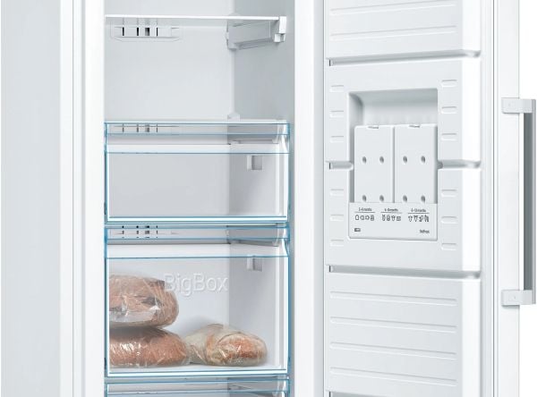 Bosch Serie | 4 GSN36CWEP - Frys - upprätt - bredd: 60 cm - djup: 65 cm - höjd: 186 cm - 242 liter - Klass E - vit