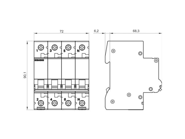 Automatsikring C 32A 3P+N 10kA 5SL4632-7