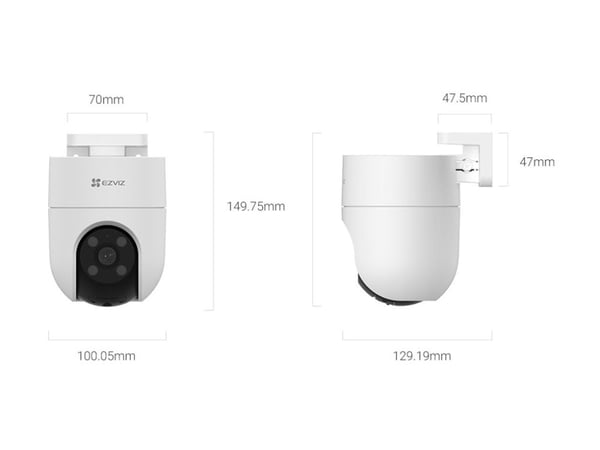 EZVIZ H8c - Nettverksovervåkingskamera - panorering / tipping - utendørs - værbestandig - farge (Dag og natt) - 3 MP - 1920 x 1080 - 1080p - M12-mo...