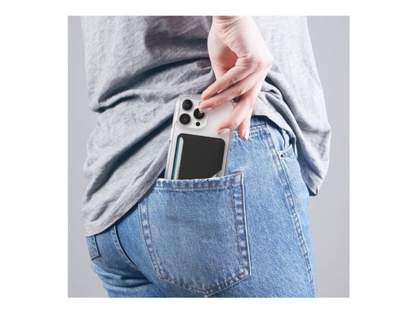 Speck - Visittkortboks for 3 kredittkort - med klikklås - MagSafe-samsvar - svart - for Apple iPhone 14, 14 Pro, 14 Pro Max, 15, 15 Pro, 15 Pro Max