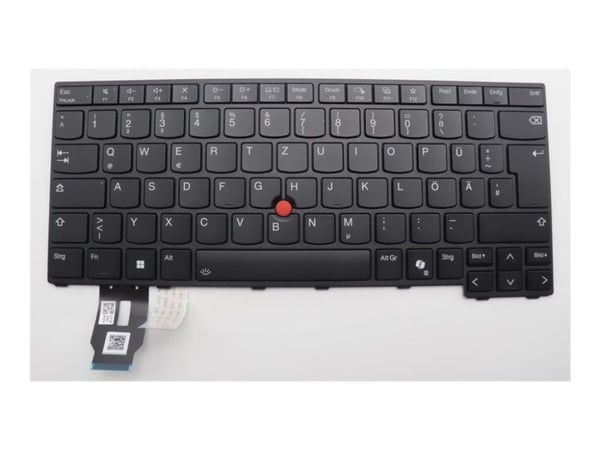 Lenovo - Erstatningstastatur for bærbar PC - med Trackpoint - bakbelysning - QWERTZ - Tysk - svart - FRU - for ThinkPad L14 Gen 5 21L1, 21L2, 21L5,...