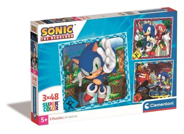 Clementoni Puslespill 3x48 biter Sonic