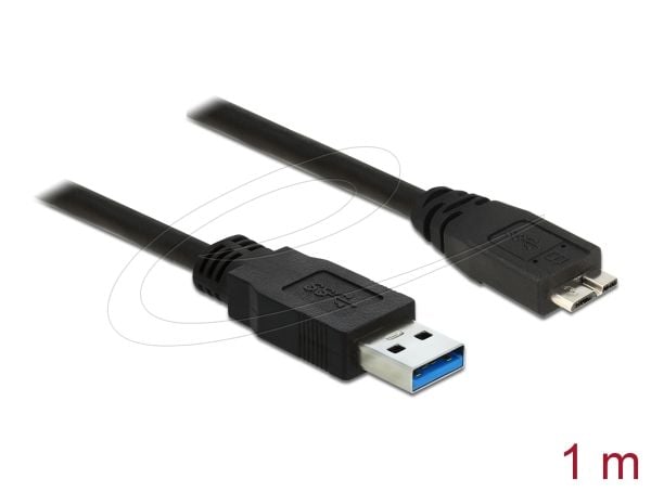 Delock - USB-kabel - USB-type A (hann) til Micro-USB Type B (hann) - USB 3.0 - 1 m - svart