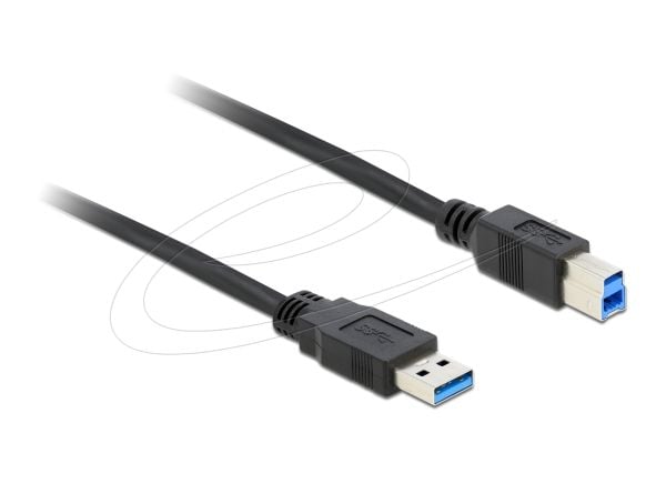 Delock - USB-kabel - USB-type A (hann) til USB Type B (hann) - USB 3.0 - 1 m - svart