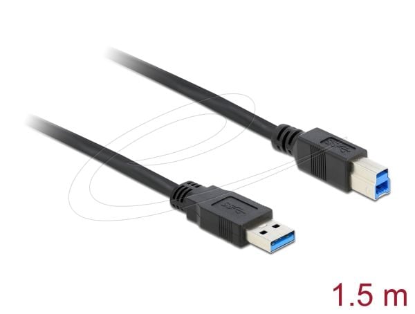 Delock - USB-kabel - USB-type A (hann) til USB Type B (hann) - USB 3.0 - 1.5 m - svart