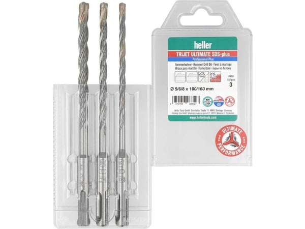 Heller TriJet 26812 7 hardmetall hammebor-sats 5 mm, 6 mm, 8 mm SDS-Plus 1 sett