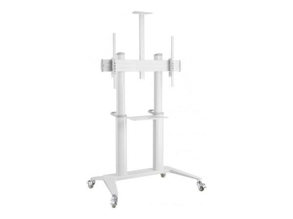 TECHly - Vogn - for TV - ultra-modern - aluminium, stål, plastikk - glanshvit - skjermstørrelse: 70"-120"