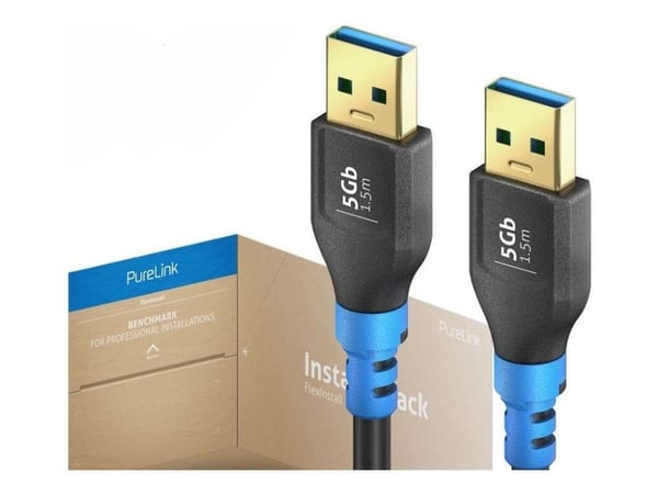 PureLink FI-U310-015-PCK, 1,5 m, USB A, USB A, USB 3.2 Gen 1 (3.1 Gen 1), 5 Gbit/sek, musta, sininen