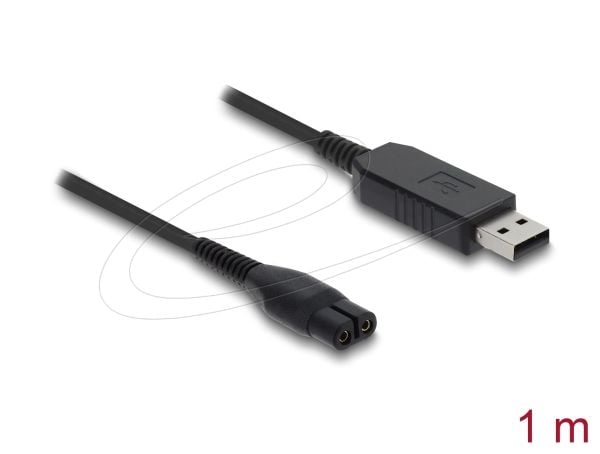 Delock - Strömkabel - USB (hane) till 2 stift (hane) - 4.3 V - 70 mA - 1 m - svart
