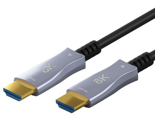 Goobay 65558, 100 m, HDMI Typ A (standard), HDMI Typ A (standard), 3D kompatibilitet, 48 Gbit/s, Svart, Grå