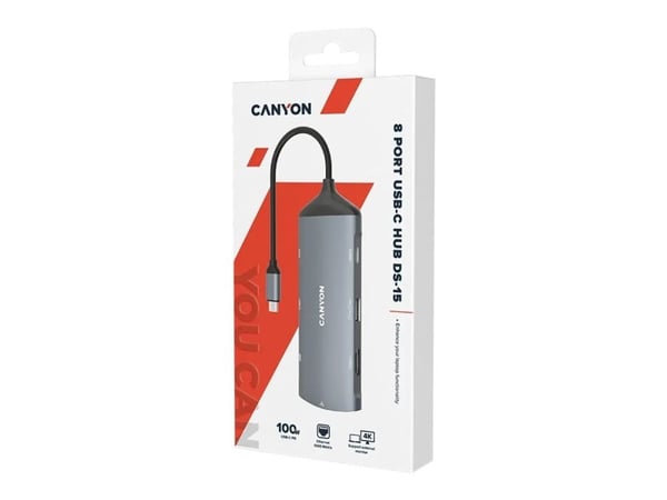 Canyon DS-15 - Dockningsstation - USB-C - 8-slot - HDMI - 1GbE
