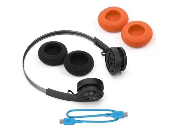 JLab Rewind 2 - Hodetelefoner med mikrofon - on-ear - Bluetooth - trådløs - svart