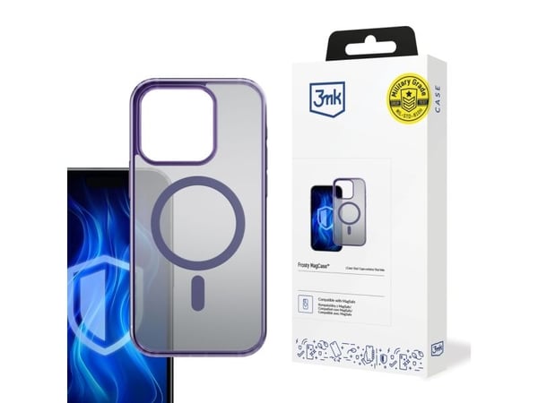 3MK Frosty Mag Apple iPhone 16 Pro telefondeksel i lilla farge