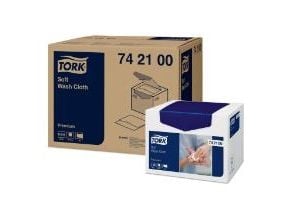 Tvättlapp Tork Premium Soft 300x190 mm 1-lagers vit - (8 förpackningar x 135 st. per kartong)