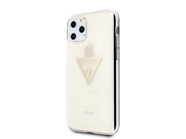 Guess GUHCN58SGTLGO iPhone 11 Pro Gold/Gold kova kotelo Glitter Triangle