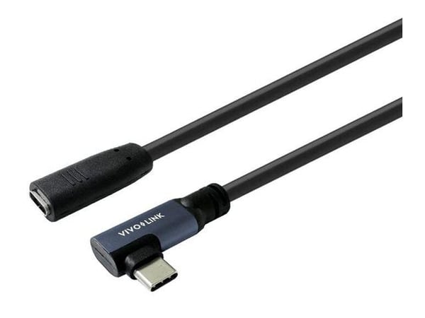 VivoLink - USB-forlengelseskabel - USB-C (hann) vinklet til USB-C (hunn) - USB 3.2 Gen 2 - 20 V - 5 A - 1.5 m - up to 20 Gbps data transfer rate - ...