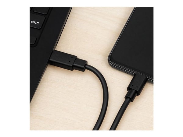 Qoltec - USB-kaapeli - USB-C (uros) - USB-C (uros) - USB 3.1 - 0,5 A - 3 m - musta