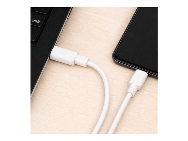 Qoltec - USB-kabel - USB-C (hane) till USB-C (hane) - USB 2.0 - 1 A - 1.4 m - vit