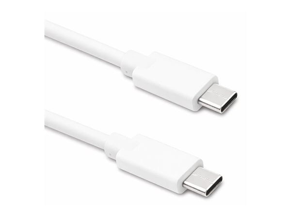 Qoltec - USB-kabel - USB-C (hane) till USB-C (hane) - USB 2.0 - 1 A - 1.4 m - vit