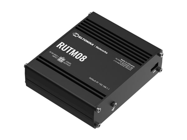 Teltonika RUTM08 - Ruter 3-portssvitsj - 1GbE, IEEE 802.3u, PPP - DIN-skinnemonterbar, veggmonterbar, overflatemonterbar