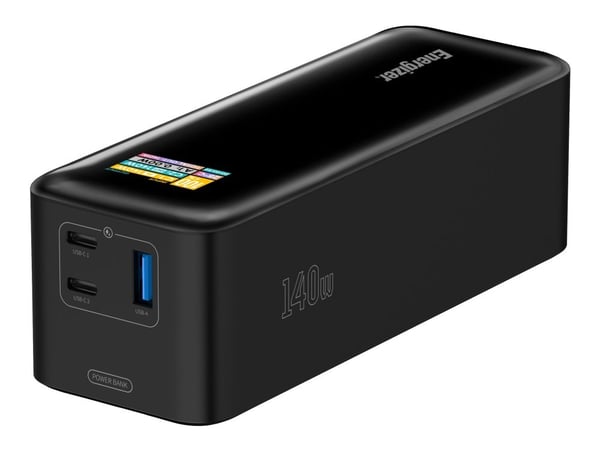 Energizer XP27000PD - Strømbank - 27000 mAh - 99.9 Wh - 140 watt - 5 A - Power Delivery 3.1 - 3 utgangskontakter (2 x USB-C, USB)