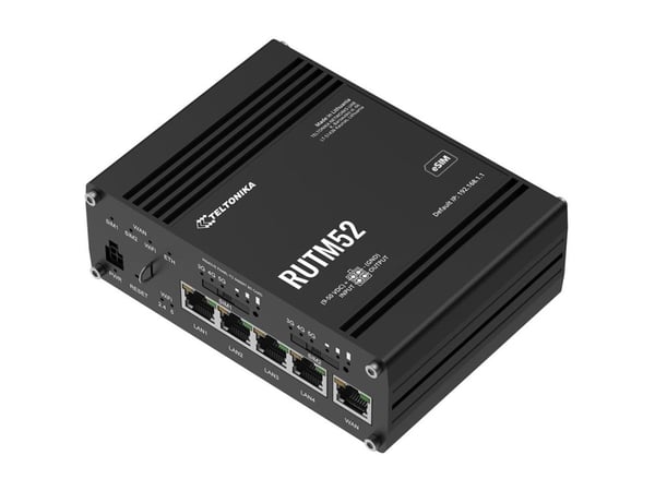Teltonika RUTM5210B000, Wi-Fi 5 (802.11ac), Kaksitaajuus (2,4 GHz/5 GHz), Ethernet LAN, 5G, musta, Teollinen reititin