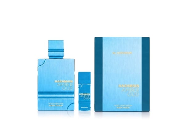 Al Haramain Amber Oud Aqua Extrait de Parfum 200 ml + Pocket Spray refill (unisex)