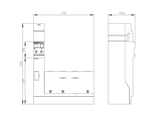 Siemens 3VA9214-0RS20 Differensstrøm-beskyttelsesapparat 1 stk (B x K x T) 170 x 228 x 70 mm