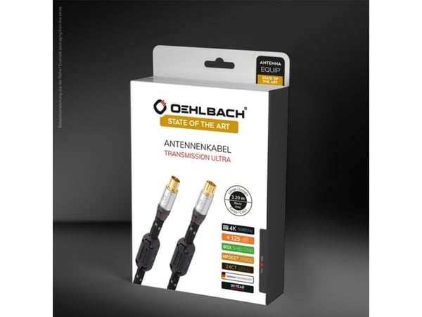 OEHLBACH Transmission Ultra, 2,2 m, IEC, IEC, Svart, Grå