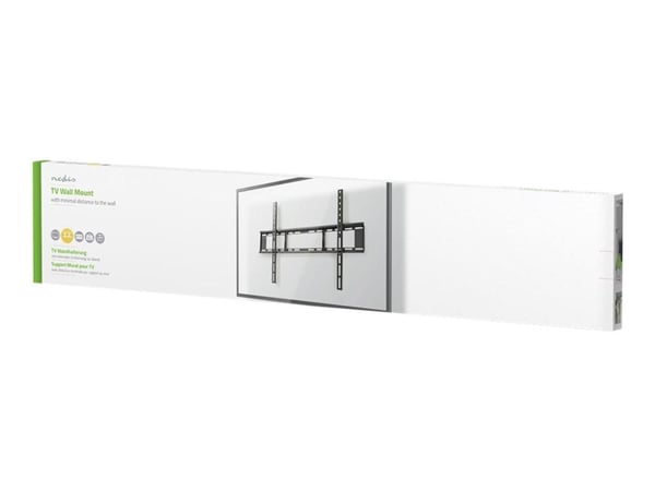 Nedis TVWM1051BK - Monteringssett (veggplate, 2 monteringsbraketter) - fast - for TV - stål - svart - skjermstørrelse: 37"-70"