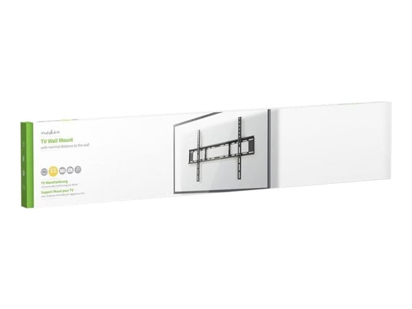 Nedis TVWM1051BK - Monteringssett (veggplate, 2 monteringsbraketter) - fast - for TV - stål - svart - skjermstørrelse: 37"-70"