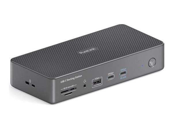 PureLink VL-D230DL, langallinen, USB 3.2 Gen 2 (3.1 Gen 2) Type-C, 100 W, 2.0/2.1, 3.5 mm, 10 100 1000 Mbit/s