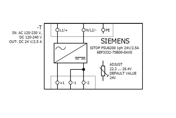 Siemens 6EP3332-7SB00-0AX0 Strømstik/strømforsyning 24 V 2.5 A 60 W Antal udgange:1 x Indhold 1 stk