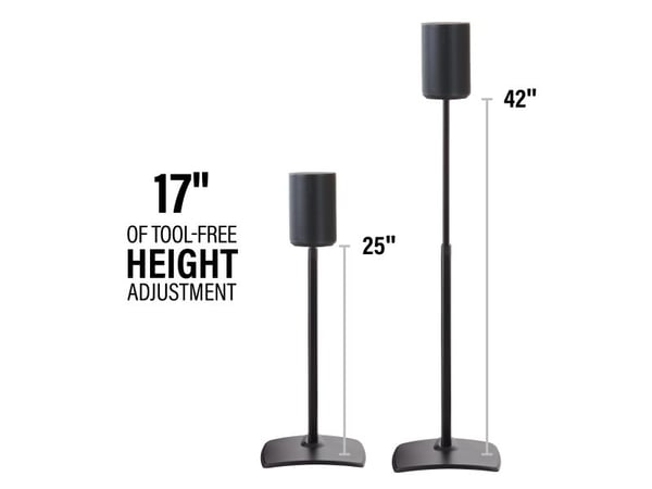 SANUS WSSE1A2-B2 - ADJUSTABLE SPEAKER STAND SONOS ERA 100 - PAIR - BLACK, Kiina, 319 mm, 79 mm, 691,1 mm, EAR99