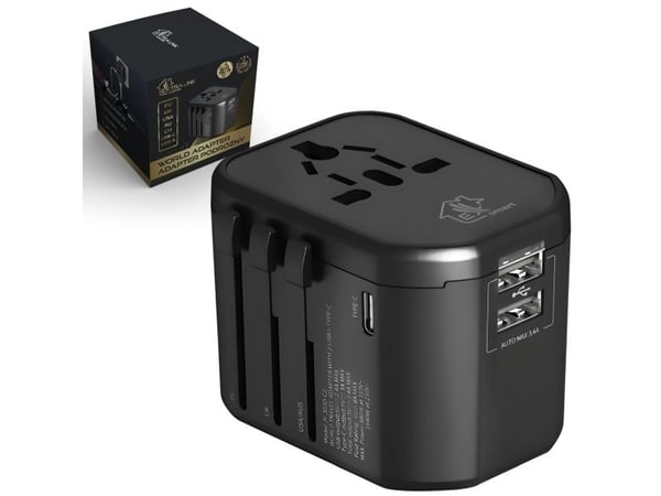 Extralink „ Smart Life“, skirta ES/JK/JAV/AU/CH + USB-C USB-A keliautojams