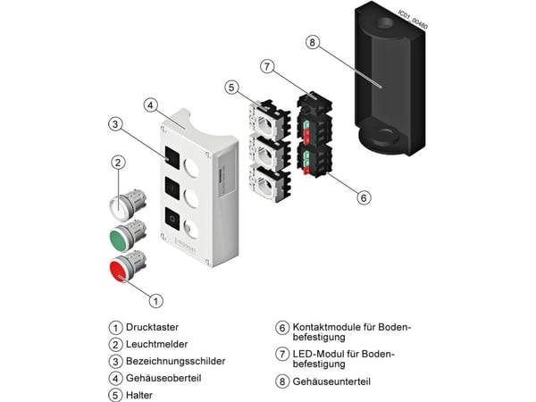 Siemens-ohjausasema, jossa on painonappikytkin, punainen, 1 NC-kosketin, jousikuormitettu liitin (3SU1801-0BC00-4AB1)