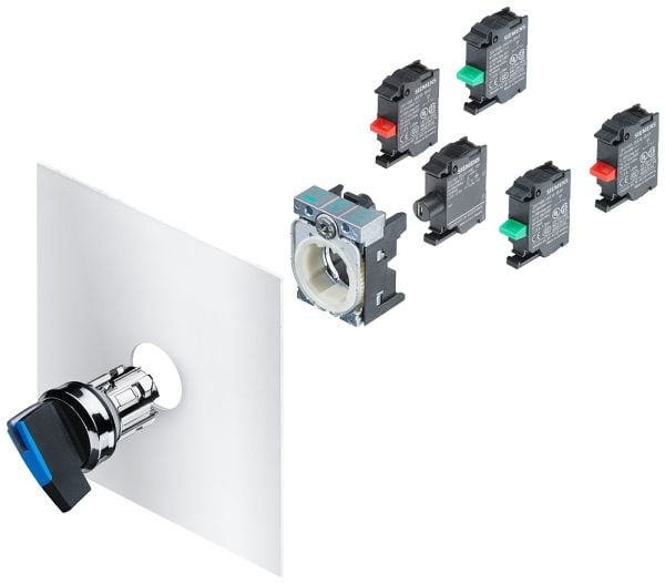 Siemens 3SU1152-2BF20-1MA0 vippebryter med belysning, 22 mm, IP67, IP69K, 2,23 cm, 60 mm, 130 mm, 20 mm, 112 g