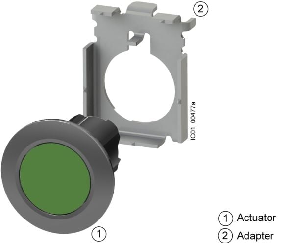 Siemens 3SU10600JB600AA0, 74 g, 100 mm, 50 mm, 50 mm, Flat