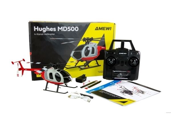 Amewi RC Helikopter MD500 Li-Po batteri 350mAh sølv / rød